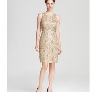 Sue Wong gold gatsby cocktail dress